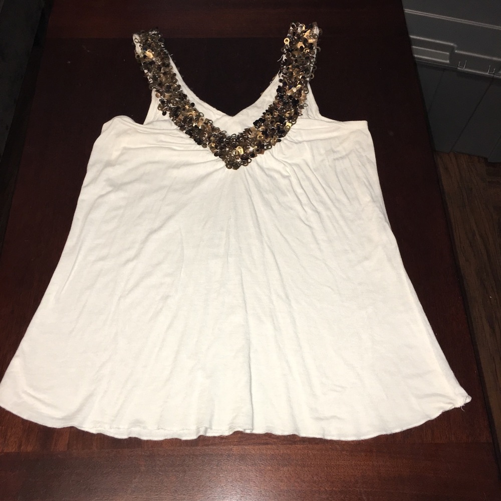 The Limited white tank top with sequin detail